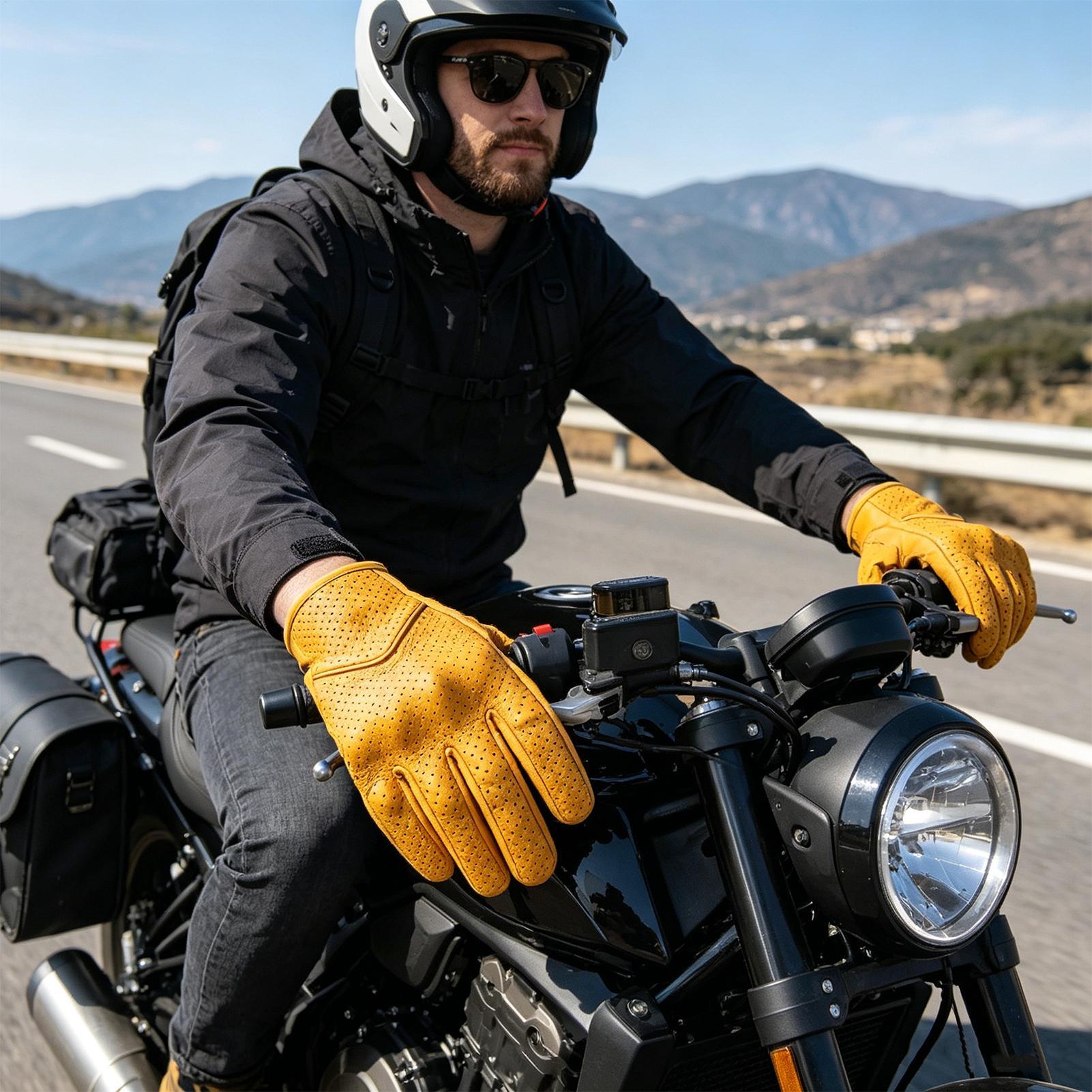 Motorcycle Retro Gloves Breath - Cycling In City 评论和价格