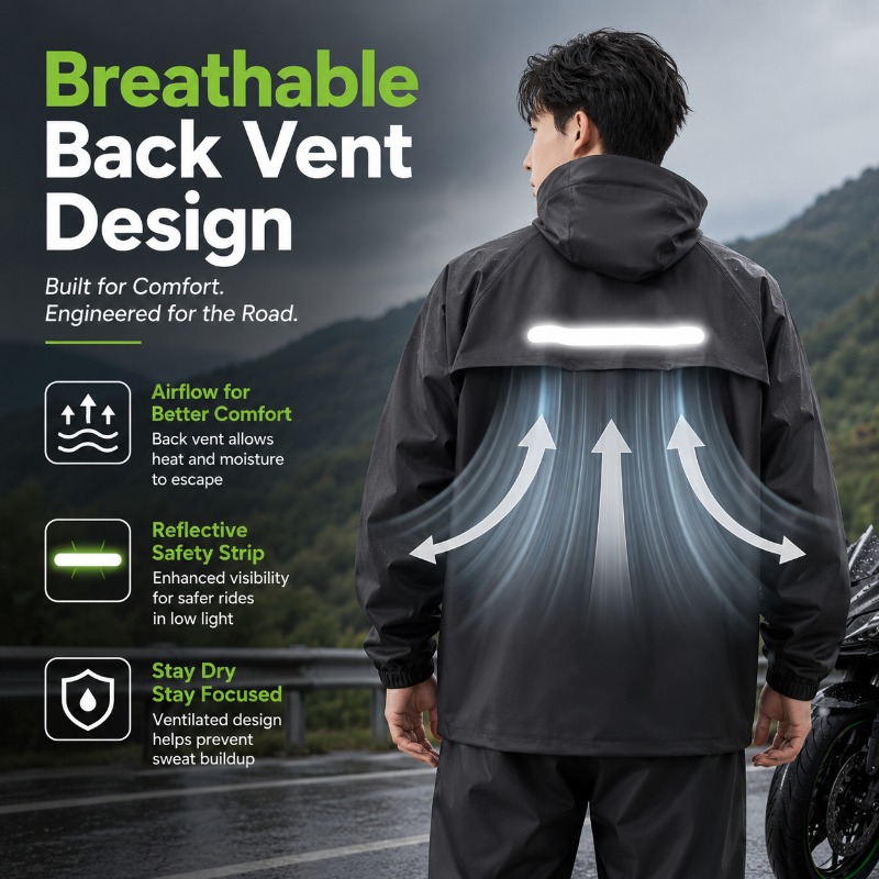 Unisex 2-Piece Waterproof Cycl - Cycling Rain Jacket Commute 评论和价格